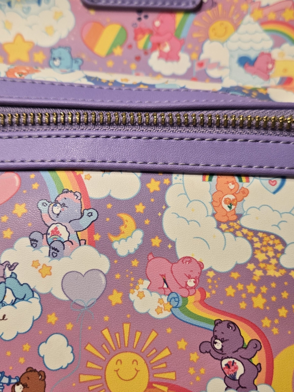 Loungefly Care Bears Purple Mini Backpack Purse - Picture 7 of 8